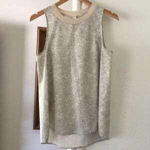 Athleta Neutral Textured Sleeveless Tank - Cream Beige